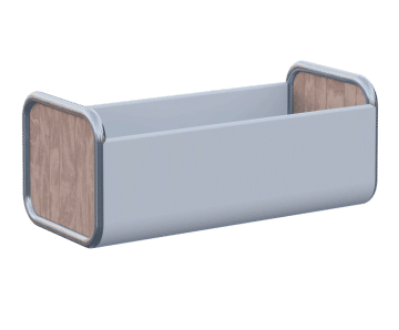 Tubular - stainless steel, aluminium and timber rectangular outdoor planter