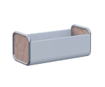 Tubular - stainless steel, aluminium and timber rectangular outdoor planter