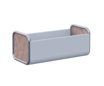 Tubular - stainless steel, aluminium and timber rectangular outdoor planter