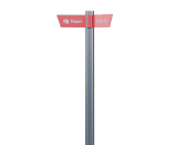 Tee - stainless steel fingerpost with aluminium fingers and timber insert - on this page