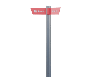 Tee - stainless steel fingerpost with aluminium fingers and timber insert