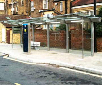 Apex Modular Bus Shelter - stainless steel modular public transport shelter