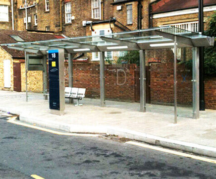 Apex Modular Bus Shelter - stainless steel modular public transport shelter
