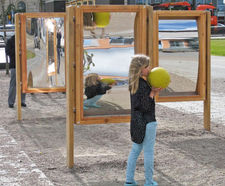 Distorting Mirror - double sided outdoor sensory mirror for playgrounds