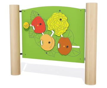 J3442 Green play panel - robinia and HPL nature themed activity panel