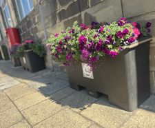 Scenic Rectangle Floor Planter - self-watering outdoor plastic planter