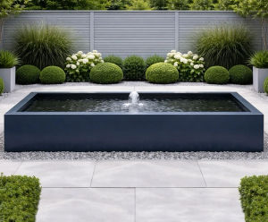 Rectangular Raised Pond - outdoor freestanding stone effect pond