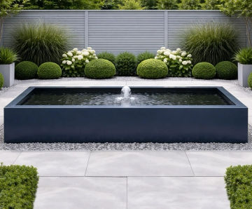 Rectangular Raised Pond - outdoor freestanding stone effect pond