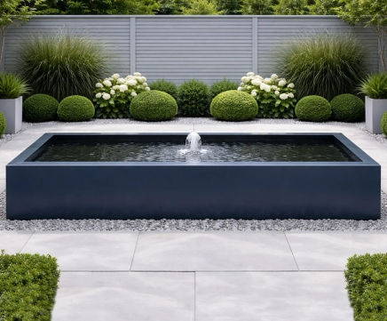 Rectangular Raised Pond - outdoor freestanding stone effect pond