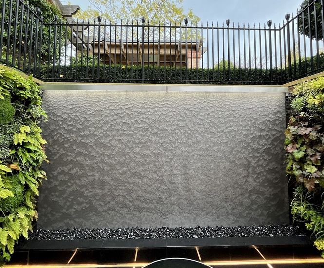 AquaVeil Water Wall - handmade stainless steel indoor/outdoor water feature
