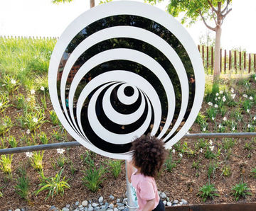 Rotating Disc: Spiral - outdoor metal spinning sensory playground toy