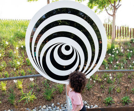 Rotating Disc: Spiral - outdoor metal spinning sensory playground toy