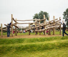 Climbing Structure 07 - wooden playground climbing frame for children
