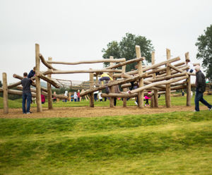 Climbing Structure 07 - wooden playground climbing frame for children