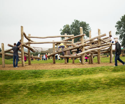 Climbing Structure 07 - wooden playground climbing frame for children