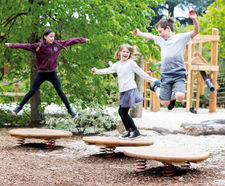 Jumping Disc - round spring platform for children's playgrounds