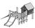 Platform House 4904 - small larch playhouse with slide for playgrounds 7