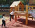 Platform House 4904 - small larch playhouse with slide for playgrounds 0