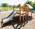 Platform House 4904 - small larch playhouse with slide for playgrounds 1