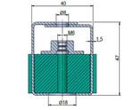 TVS SH Acoustic Hangers - steel ceiling isolators with Sylomer core