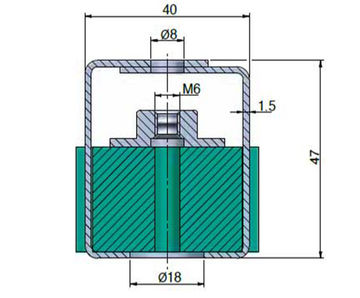 TVS SH Acoustic Hangers - steel ceiling isolators with Sylomer core
