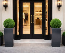 Powder Coated Steel Column - rectangular column planter
