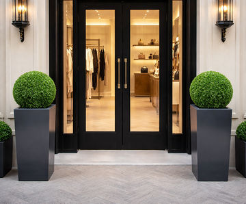 Powder Coated Steel Column - rectangular column planter