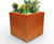 Patina Steel Cube - weathered steel outdoor planter 0