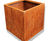 Patina Steel Cube - weathered steel outdoor planter 1