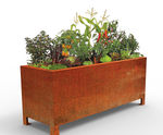 Patina Steel Trough - weathered steel rectangular planter