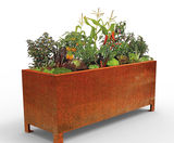 Patina Steel Trough - weathered steel rectangular planter - on this page