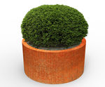 Patina Steel Cylinder - weathered steel cylindrical planter