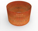 Patina Steel Bottomless Tube - weathered steel planter for root growth - on this page