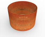 Patina Steel Bottomless Tube - weathered steel planter for root growth