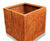 Patina Steel Bottomless Tube - weathered steel planter for root growth 3