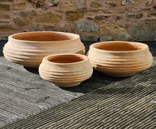 Piatela - handmade Cretan terracotta beehive bowl planter for large plants