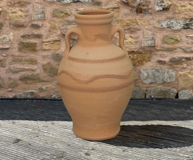 Stamnaki Amphora - Handmade cretan terracotta decorative pot for indoors