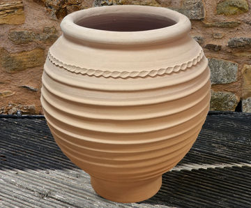 Tzara - handmade Cretan terracotta beehive planter for outdoor use
