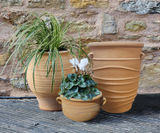Cassandra - handmade Cretan terracotta planter with organic lines - on this page