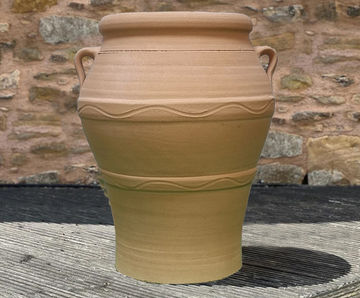 Pithos - large handmade Cretan terracotta planter for outdoor plants