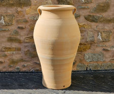 Boukali - elegant tall terrracotta pot with two handles