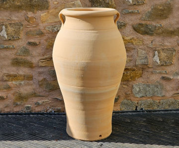 Boukali - elegant tall terrracotta pot with two handles