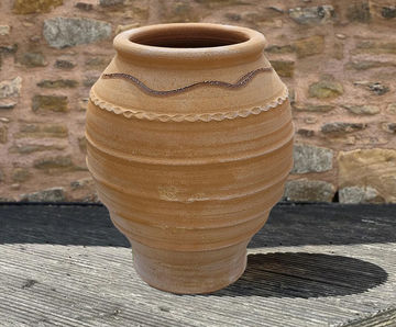 Koronios - handmade Cretan terracotta beehive planter for outdoor use