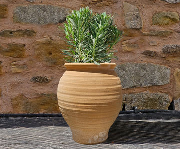Koronaki - small handmade Cretan terracotta plant pot for outdoor use