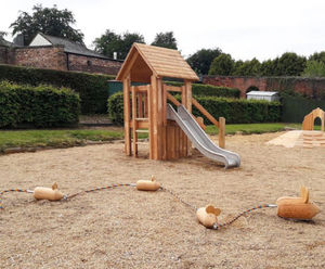 Dancing Mice - timber playground sculpture for young children