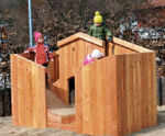 Dwarf Castle - wooden playground climbing structure for children