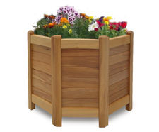 Legacy Octagon Planter - Iroko timber outdoor planter
