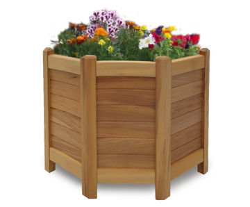 Legacy Octagon Planter - Iroko timber outdoor planter
