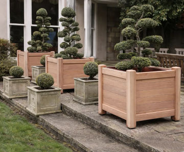 Legacy Planter - Iroko timber outdoor square planters