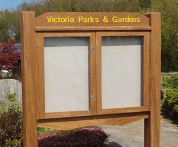 Double Door Legacy Noticeboard - hardwood outdoor noticeboard